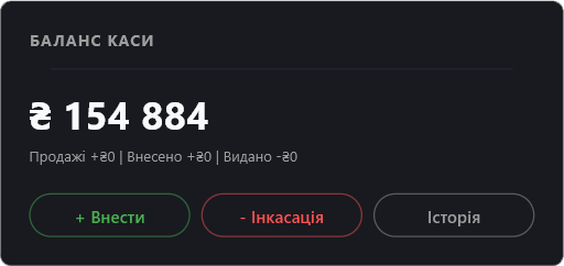 Баланс каси працівника в CLD EXATO